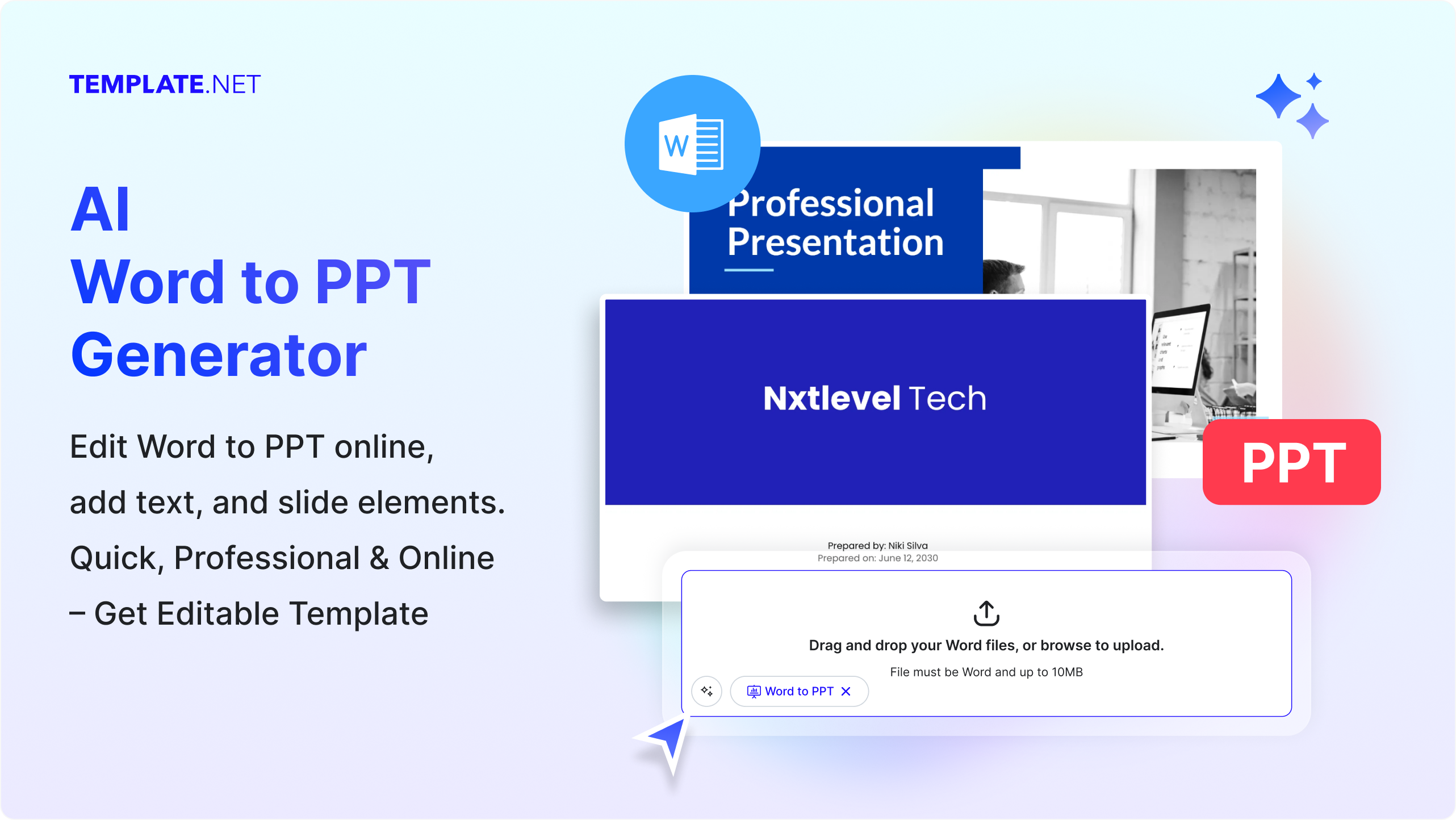 Free AI Word to PPT Presentation Generator | Convert Word Documents into Stunning PowerPoint Slides Online